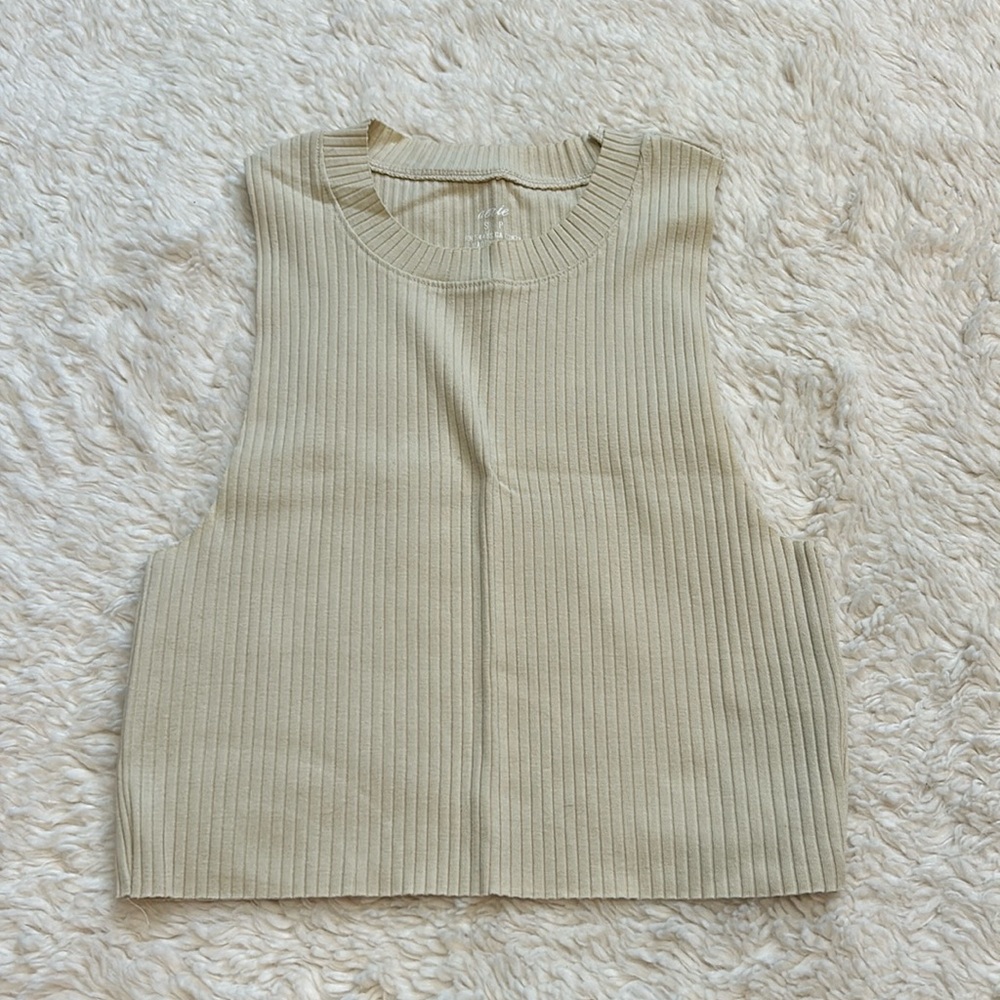 Aerie tan cropped tank top